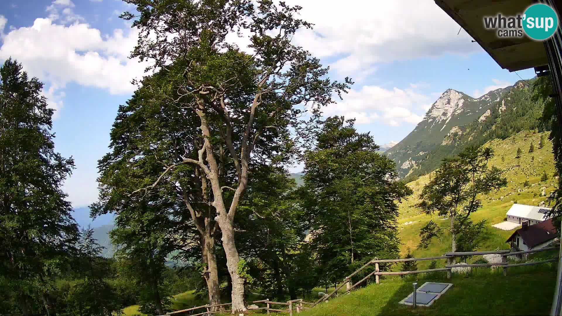 Baita di montagna Planina Razor webcam (1315) | vista su Tolminski Migovec