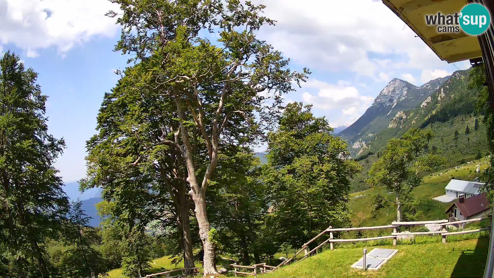Planina Razor Mountain Hut live cam (1315) | view to Tolminski Migovec
