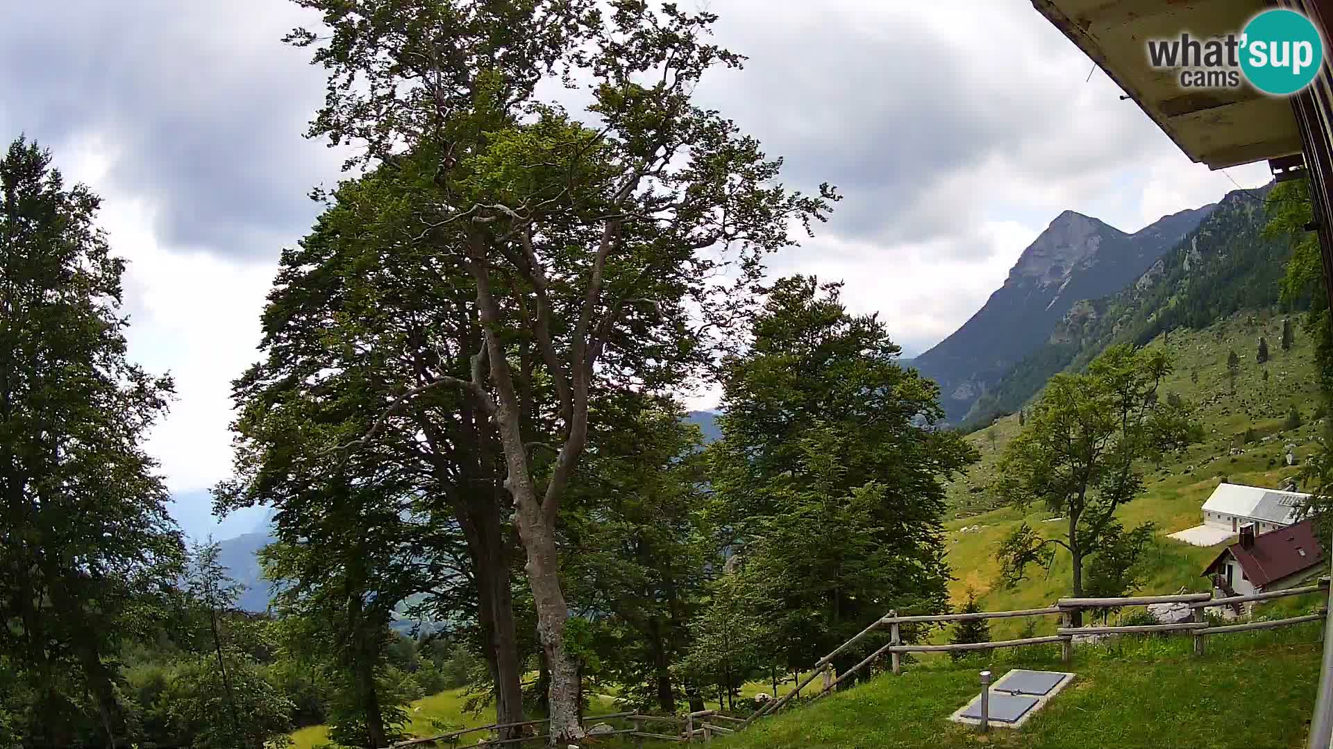 Cámara en vivo de la cabaña de montaña Planina Razor (1315) | vista hacia Tolminski Migovec