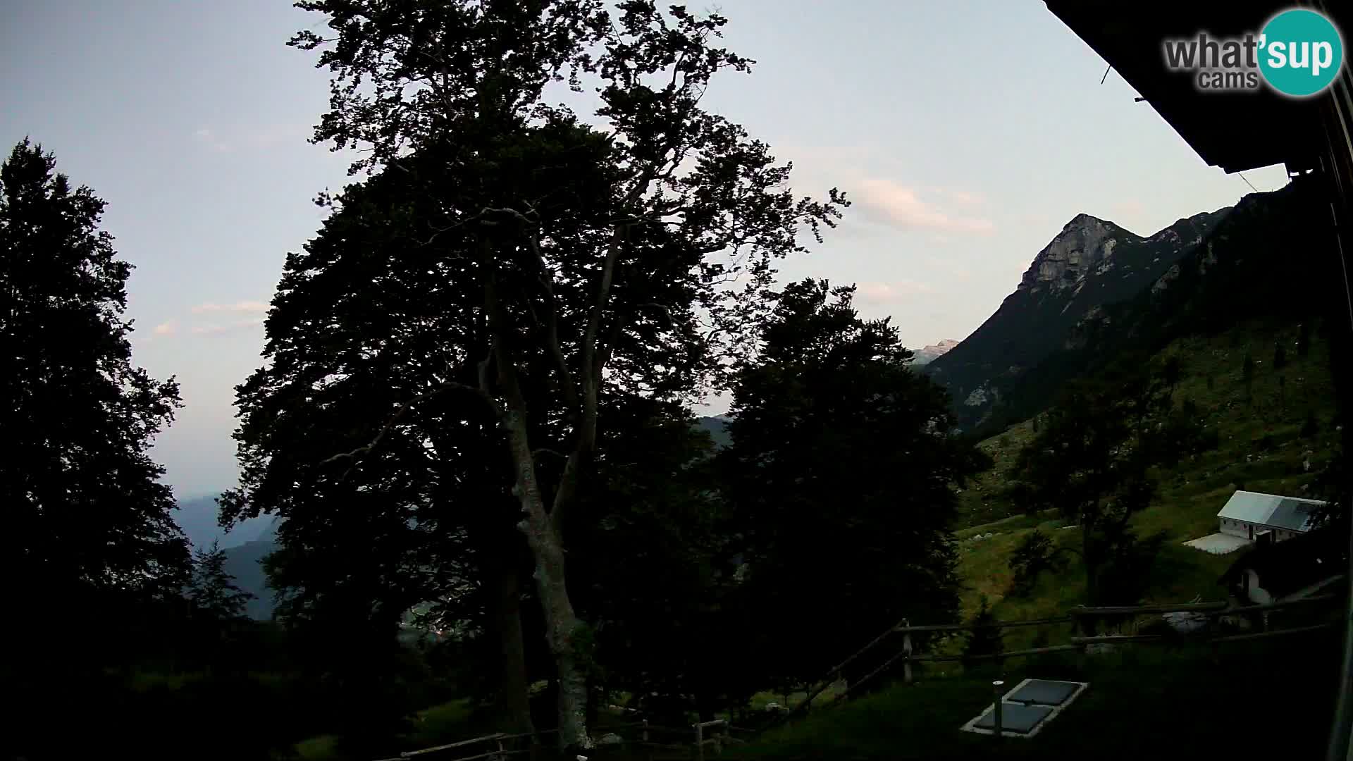 Baita di montagna Planina Razor webcam (1315) | vista su Tolminski Migovec