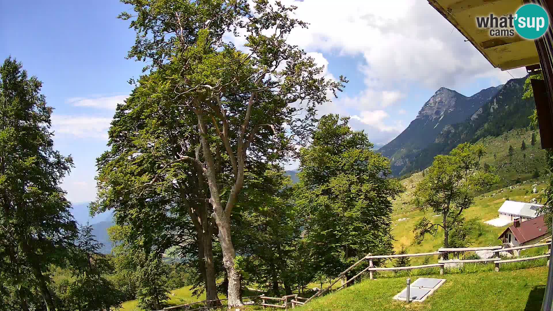 Cámara en vivo de la cabaña de montaña Planina Razor (1315) | vista hacia Tolminski Migovec