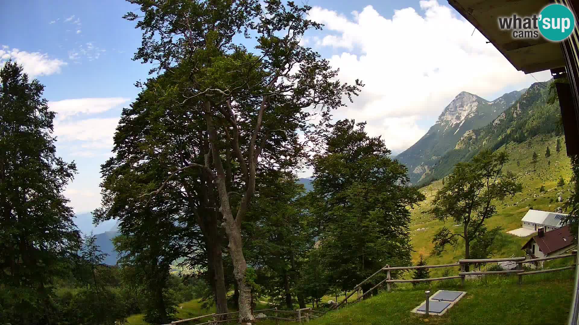 Baita di montagna Planina Razor webcam (1315) | vista su Tolminski Migovec