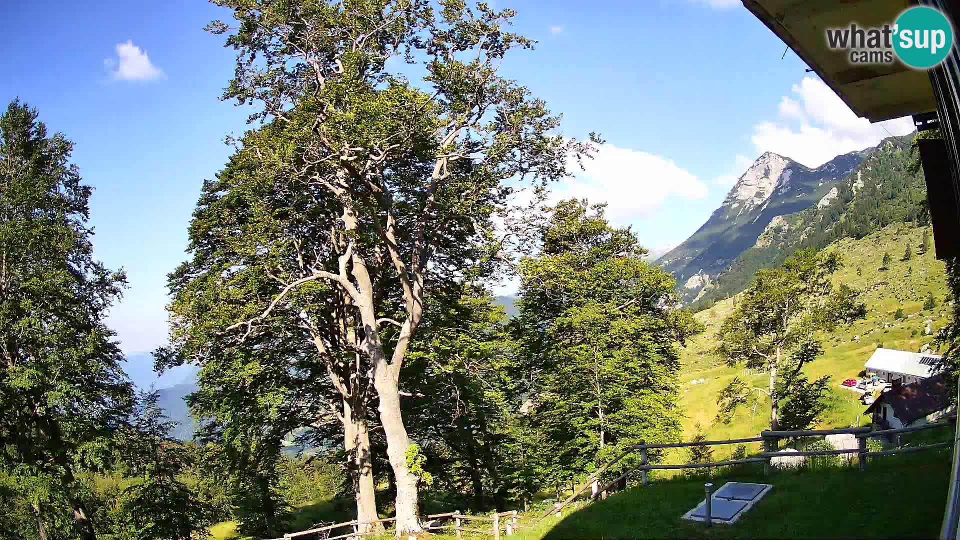 Cámara en vivo de la cabaña de montaña Planina Razor (1315) | vista hacia Tolminski Migovec