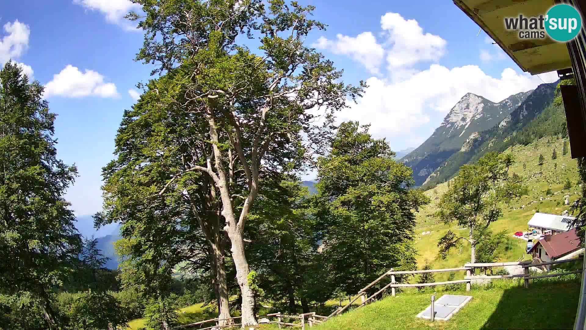 Cámara en vivo de la cabaña de montaña Planina Razor (1315) | vista hacia Tolminski Migovec