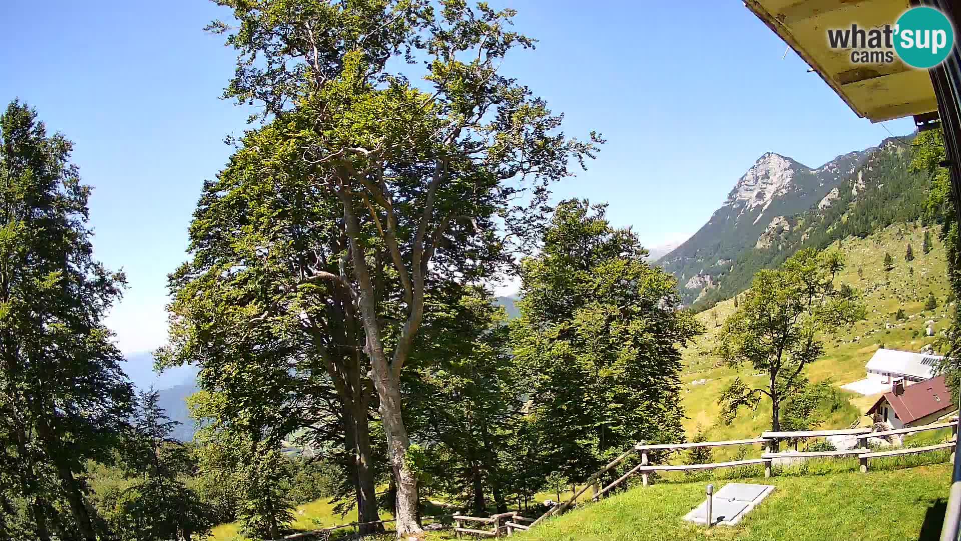 Planina Razor Mountain Hut live cam (1315) | view to Tolminski Migovec