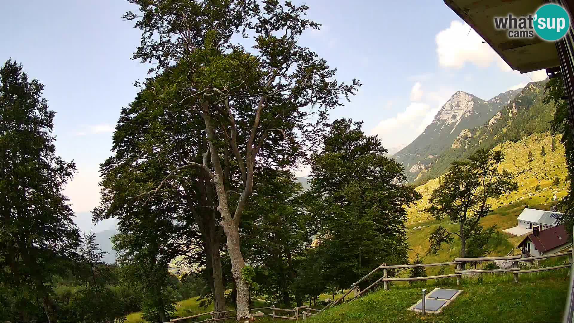 Baita di montagna Planina Razor webcam (1315) | vista su Tolminski Migovec