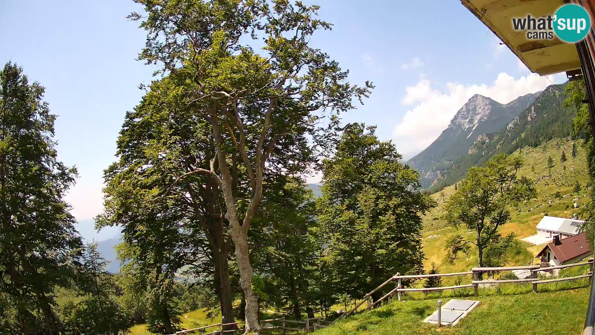Baita di montagna Planina Razor webcam (1315) | vista su Tolminski Migovec