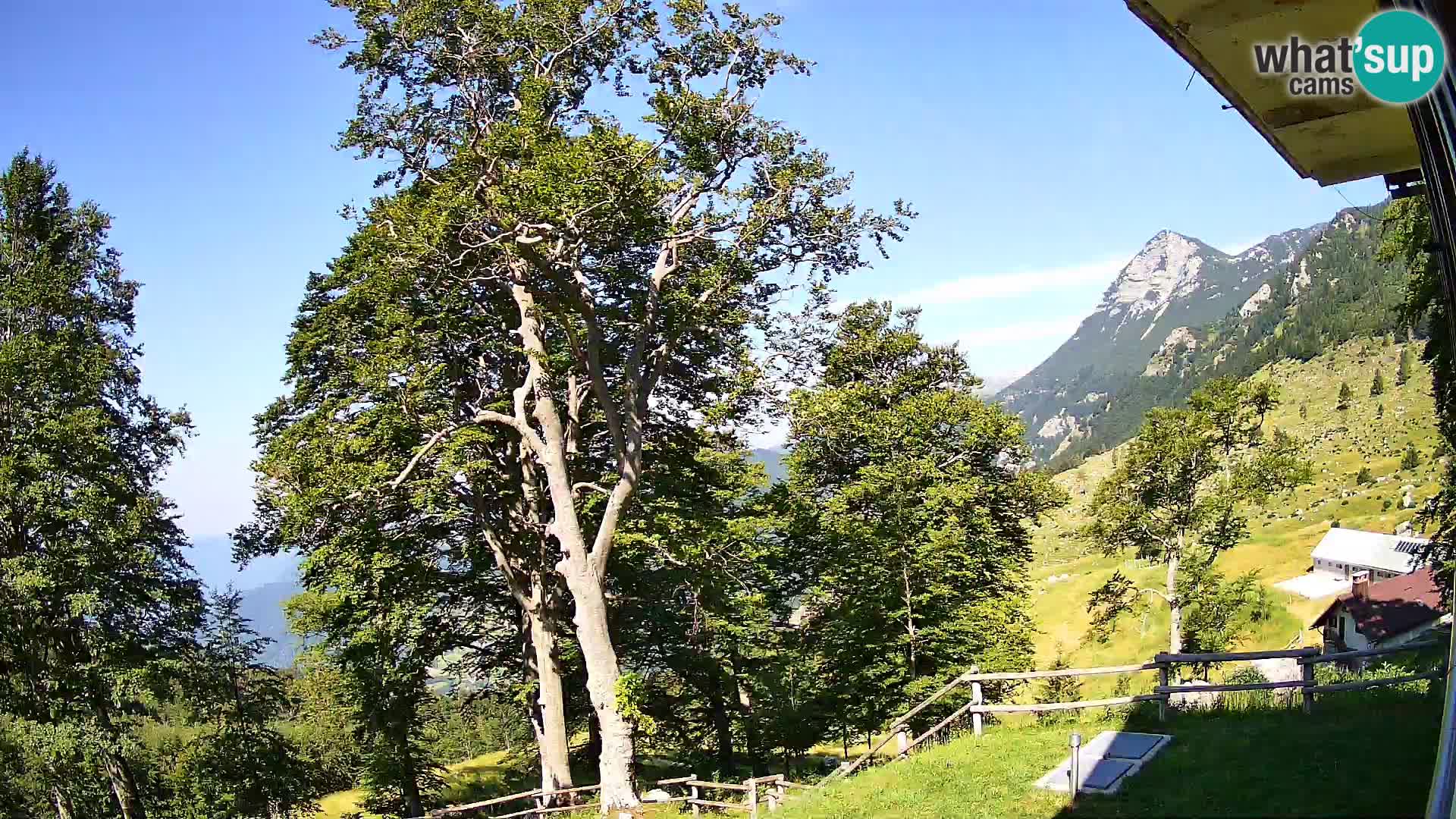 Planina Razor Mountain Hut live cam (1315) | view to Tolminski Migovec