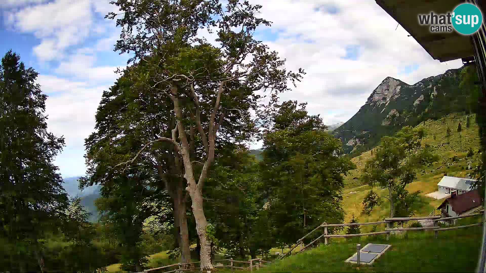 Cámara en vivo de la cabaña de montaña Planina Razor (1315) | vista hacia Tolminski Migovec