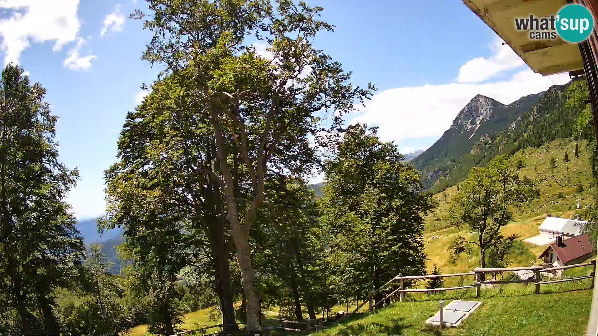 Baita di montagna Planina Razor webcam (1315) | vista su Tolminski Migovec