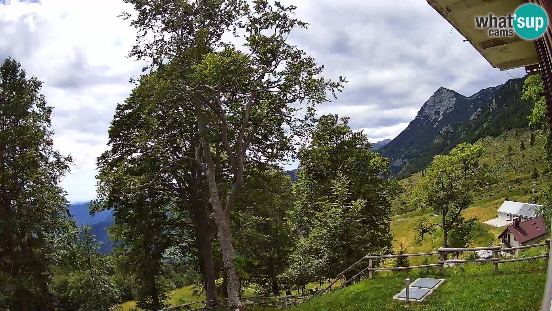 Baita di montagna Planina Razor webcam (1315) | vista su Tolminski Migovec