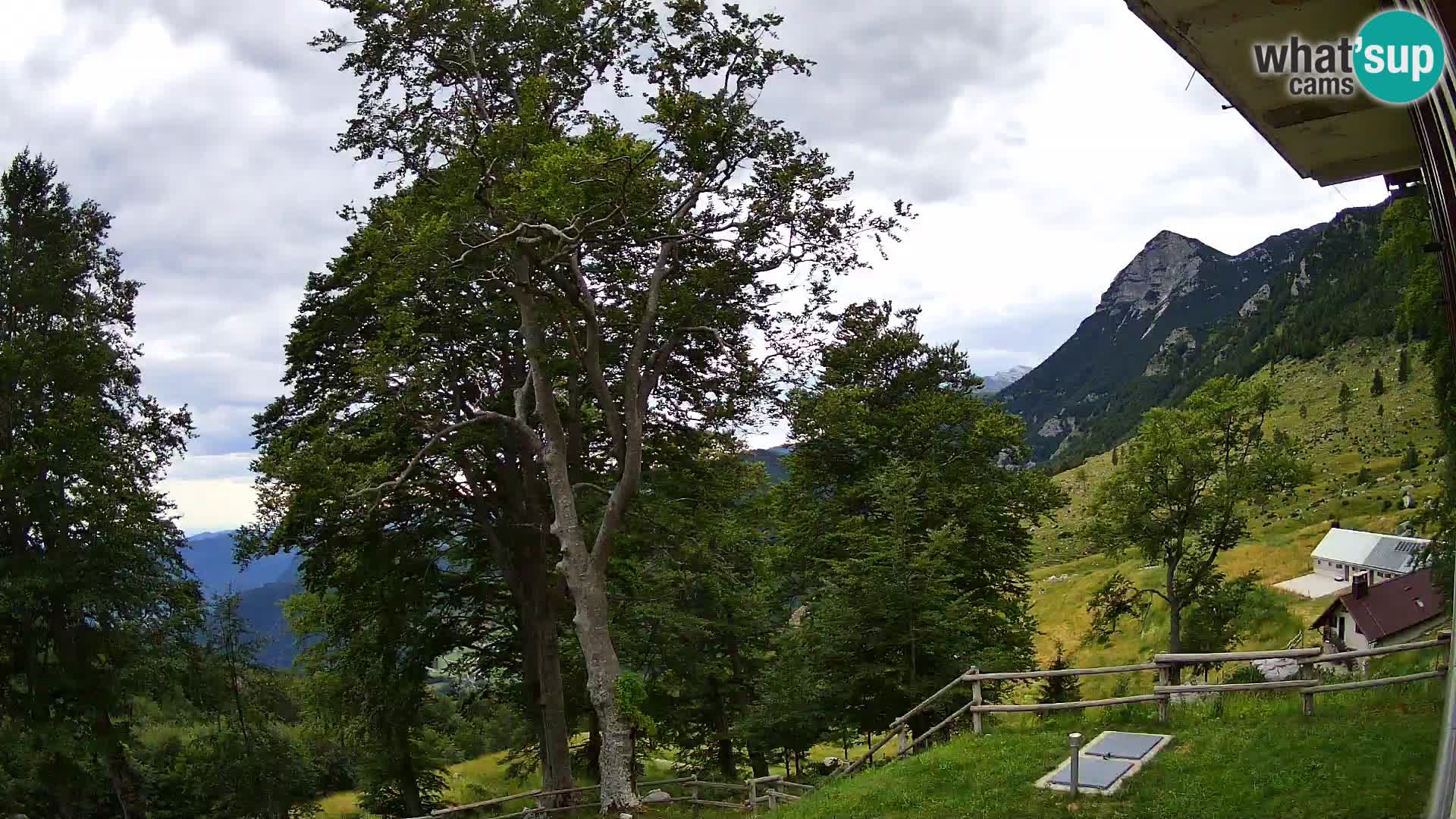 Baita di montagna Planina Razor webcam (1315) | vista su Tolminski Migovec