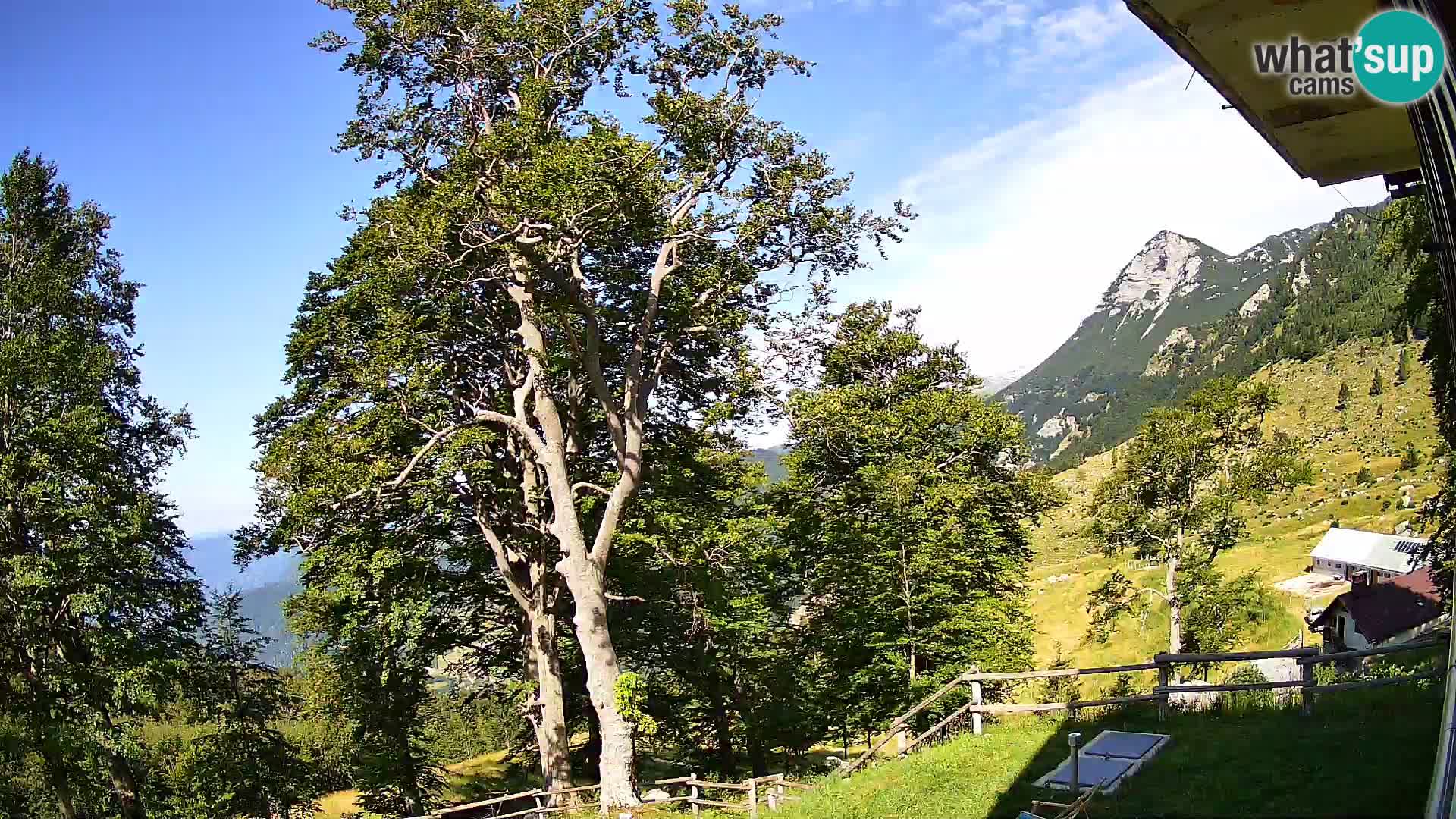 Baita di montagna Planina Razor webcam (1315) | vista su Tolminski Migovec