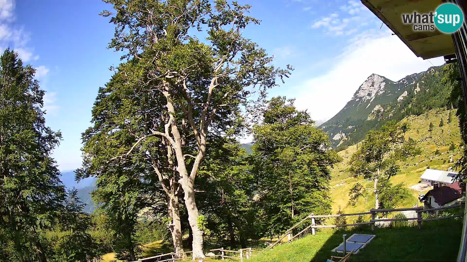 Baita di montagna Planina Razor webcam (1315) | vista su Tolminski Migovec