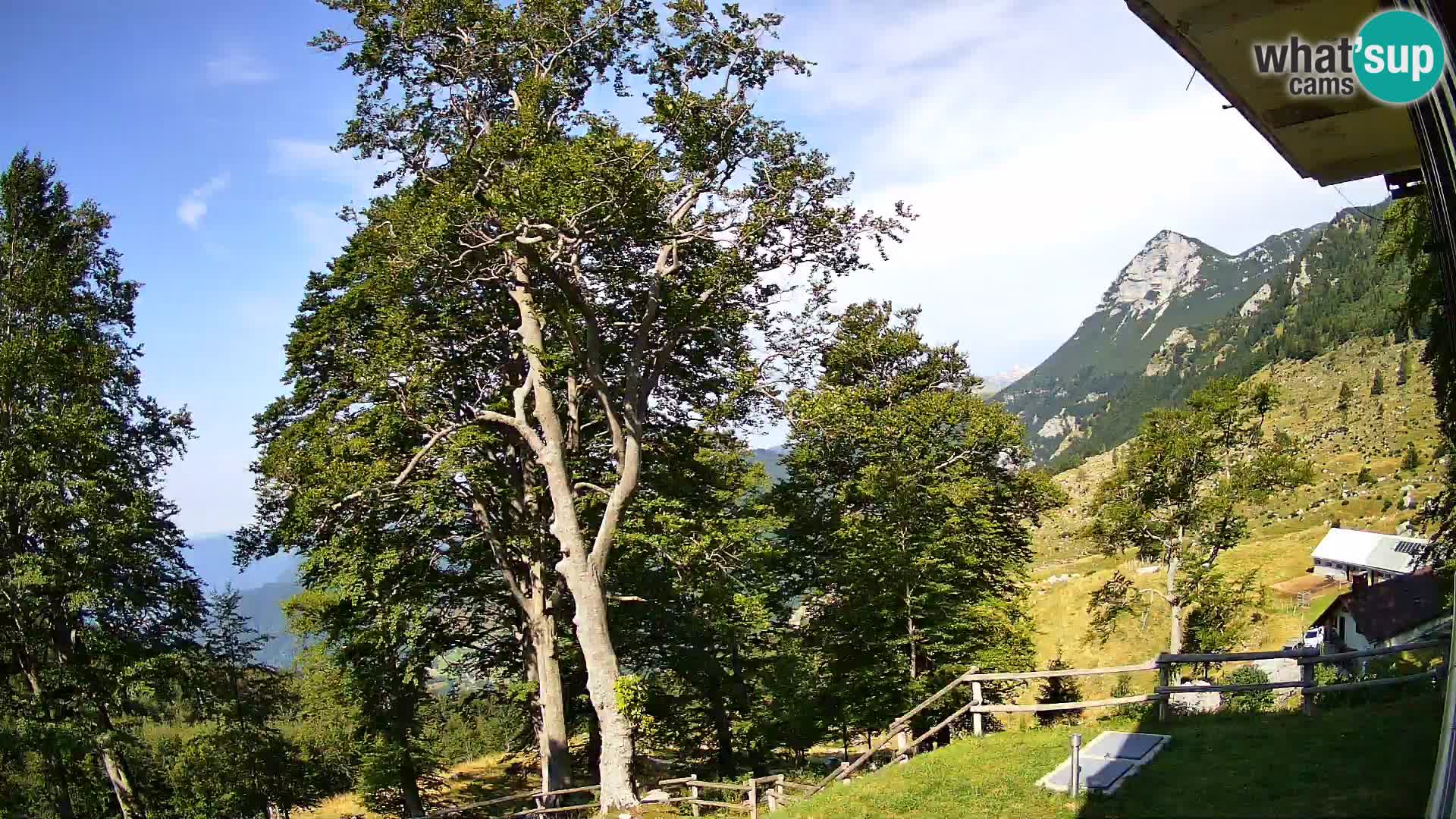 Baita di montagna Planina Razor webcam (1315) | vista su Tolminski Migovec