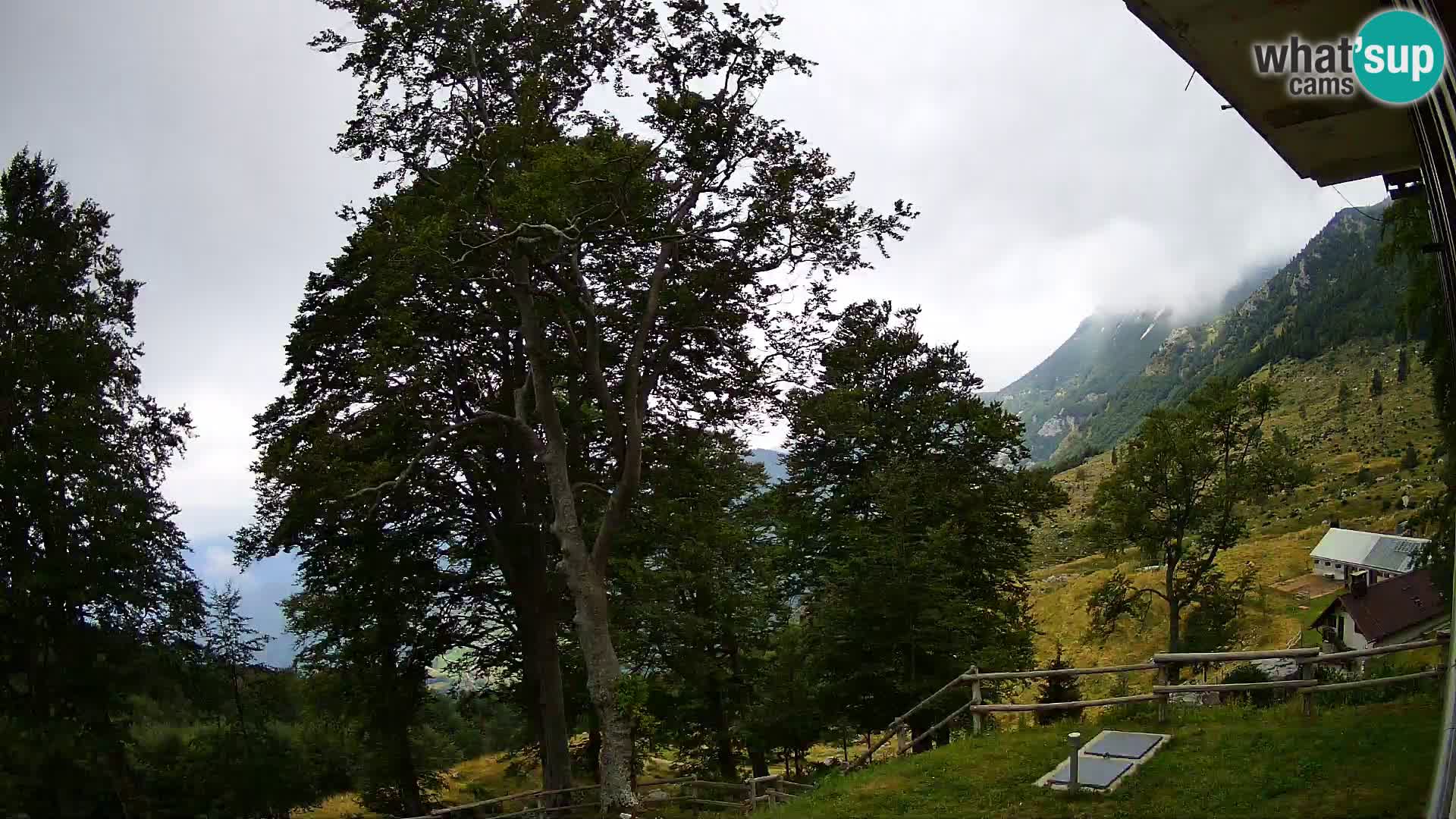 Baita di montagna Planina Razor webcam (1315) | vista su Tolminski Migovec