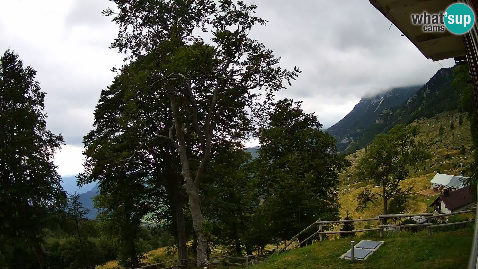 Baita di montagna Planina Razor webcam (1315) | vista su Tolminski Migovec