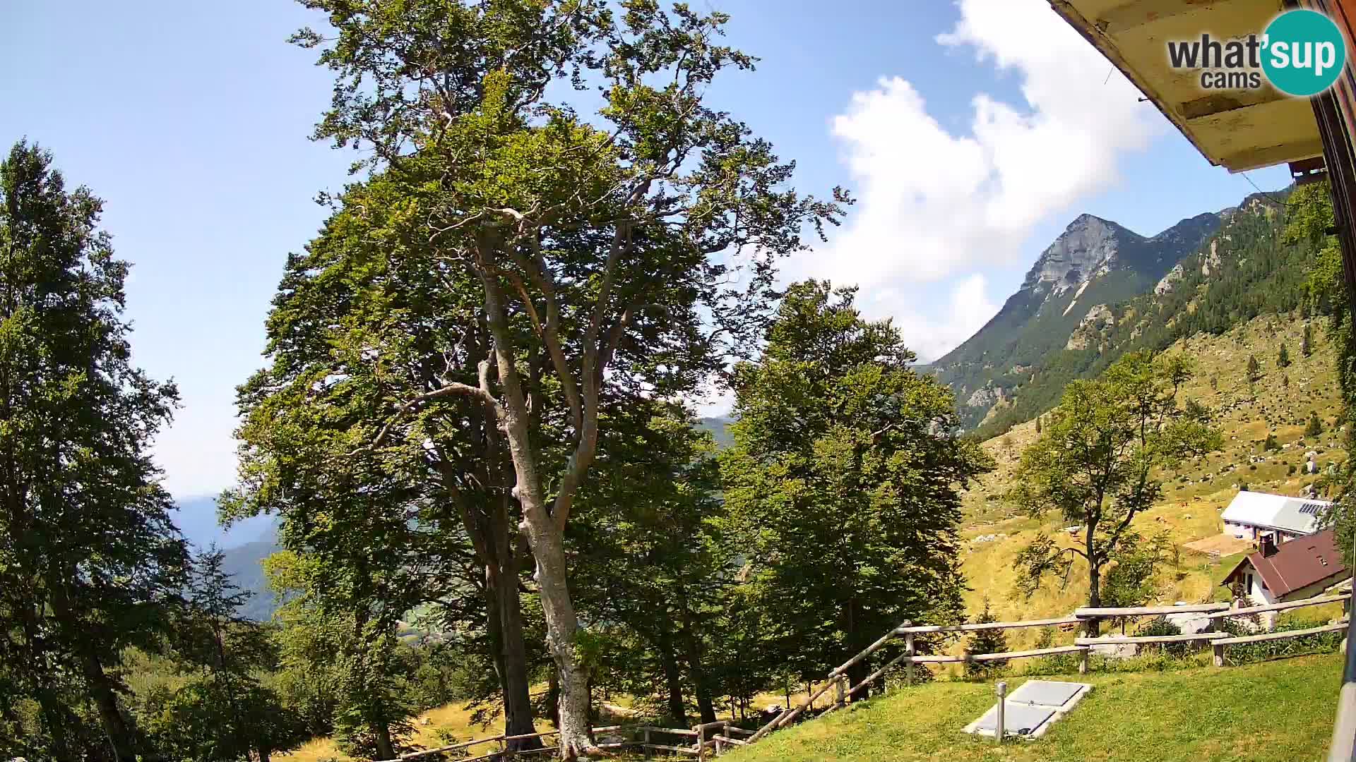 Baita di montagna Planina Razor webcam (1315) | vista su Tolminski Migovec