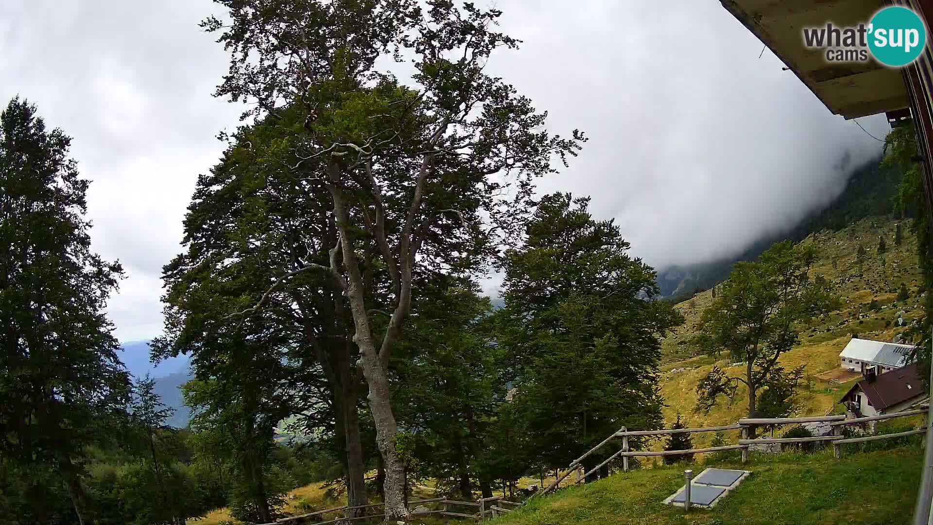 Cámara en vivo de la cabaña de montaña Planina Razor (1315) | vista hacia Tolminski Migovec