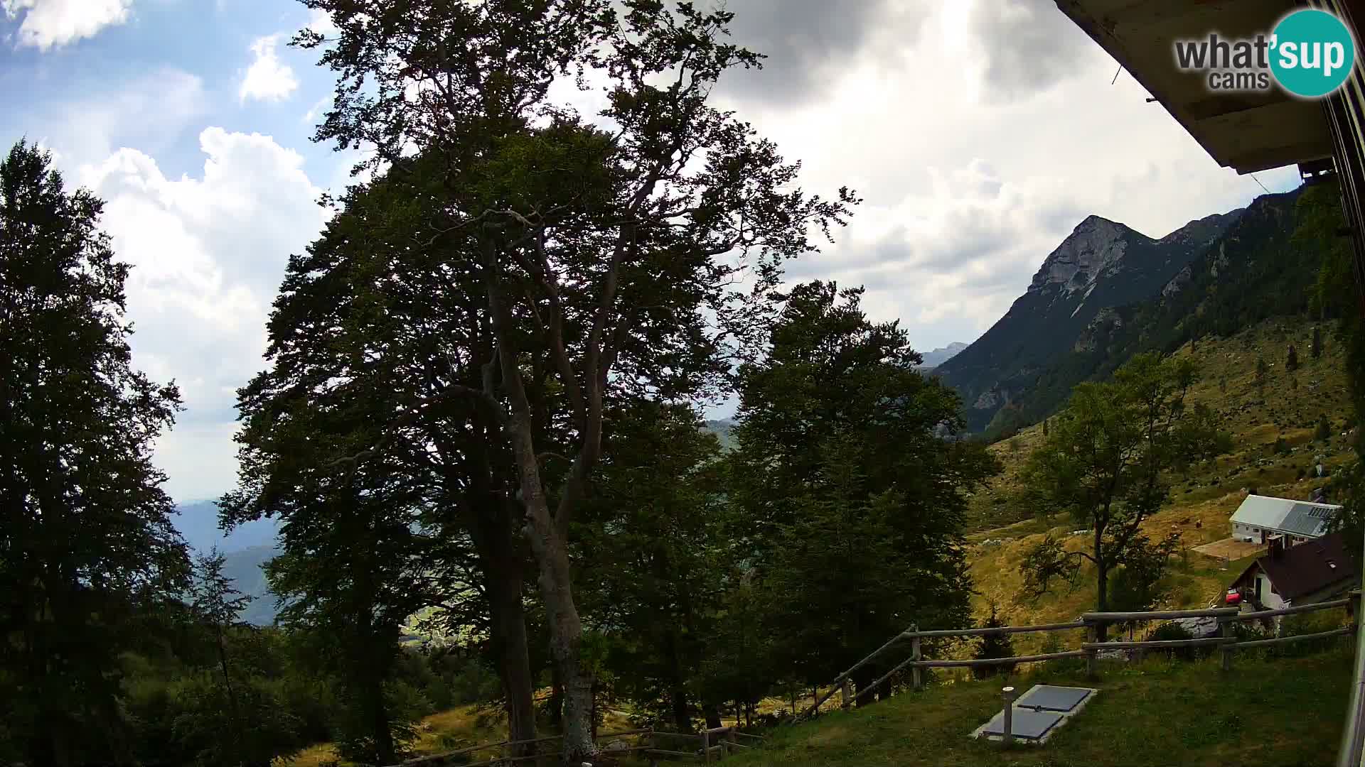 Baita di montagna Planina Razor webcam (1315) | vista su Tolminski Migovec