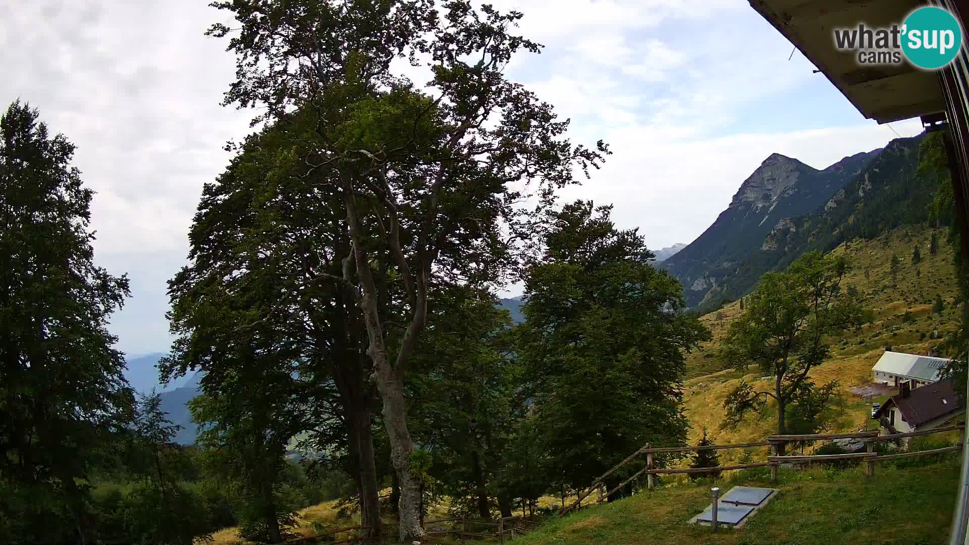 Baita di montagna Planina Razor webcam (1315) | vista su Tolminski Migovec