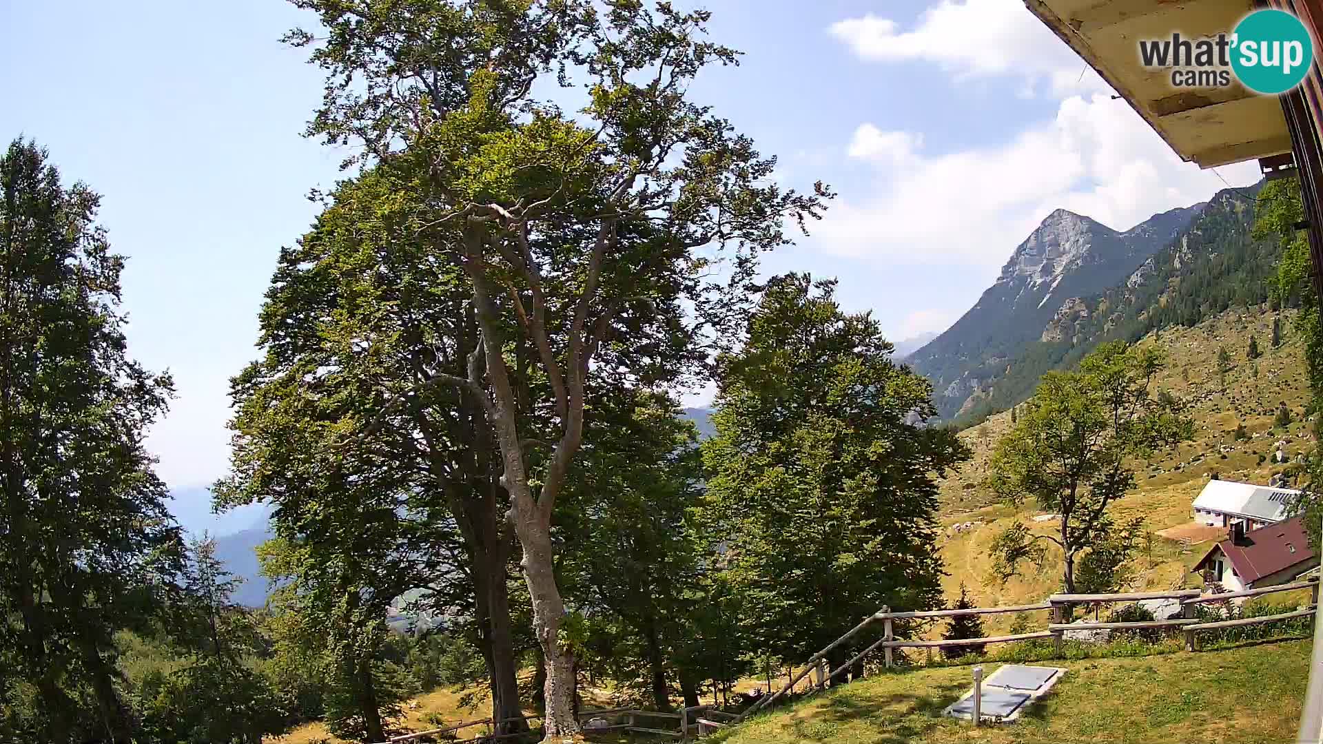 Baita di montagna Planina Razor webcam (1315) | vista su Tolminski Migovec