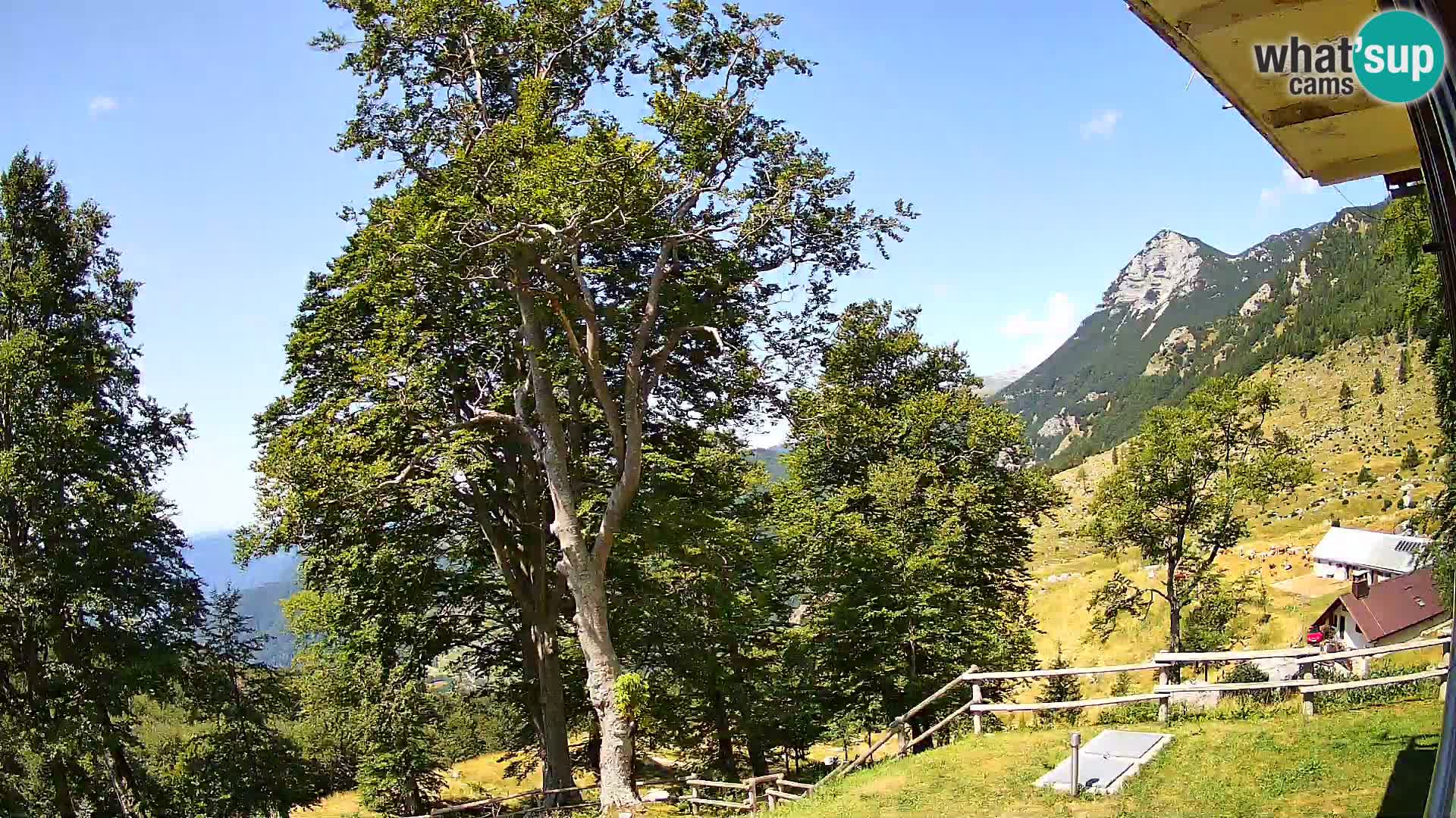 Baita di montagna Planina Razor webcam (1315) | vista su Tolminski Migovec