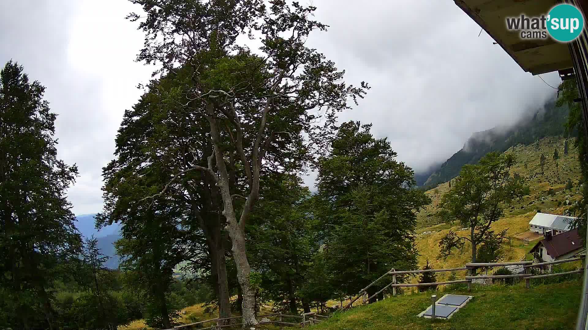 Baita di montagna Planina Razor webcam (1315) | vista su Tolminski Migovec
