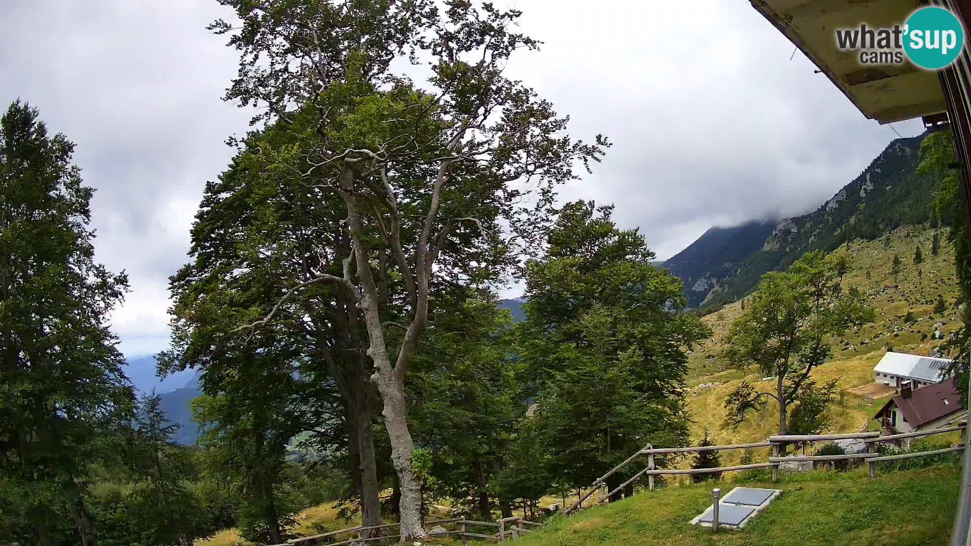 Planina Razor Mountain Hut live cam (1315) | view to Tolminski Migovec
