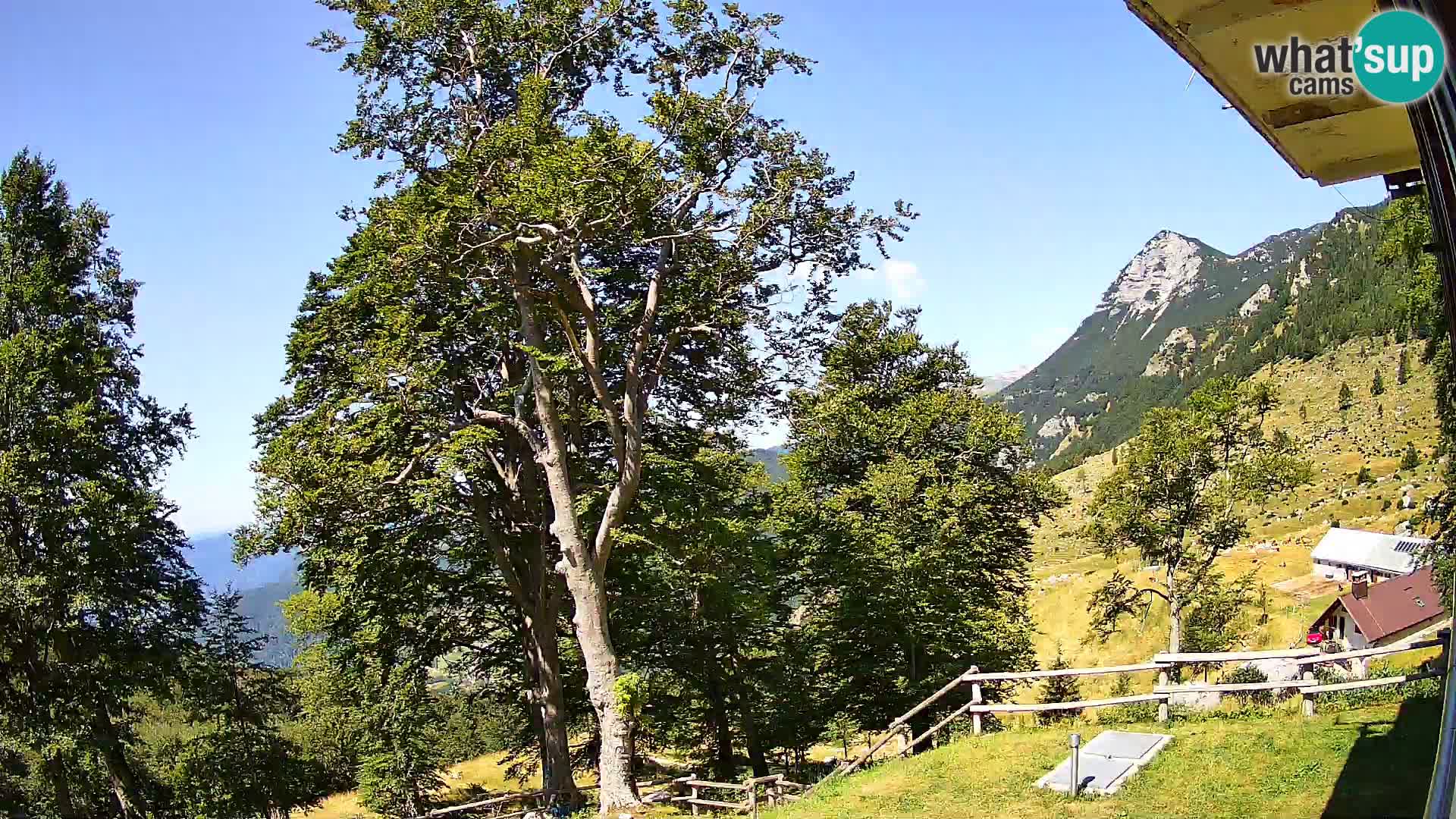 Planina Razor Mountain Hut live cam (1315) | view to Tolminski Migovec