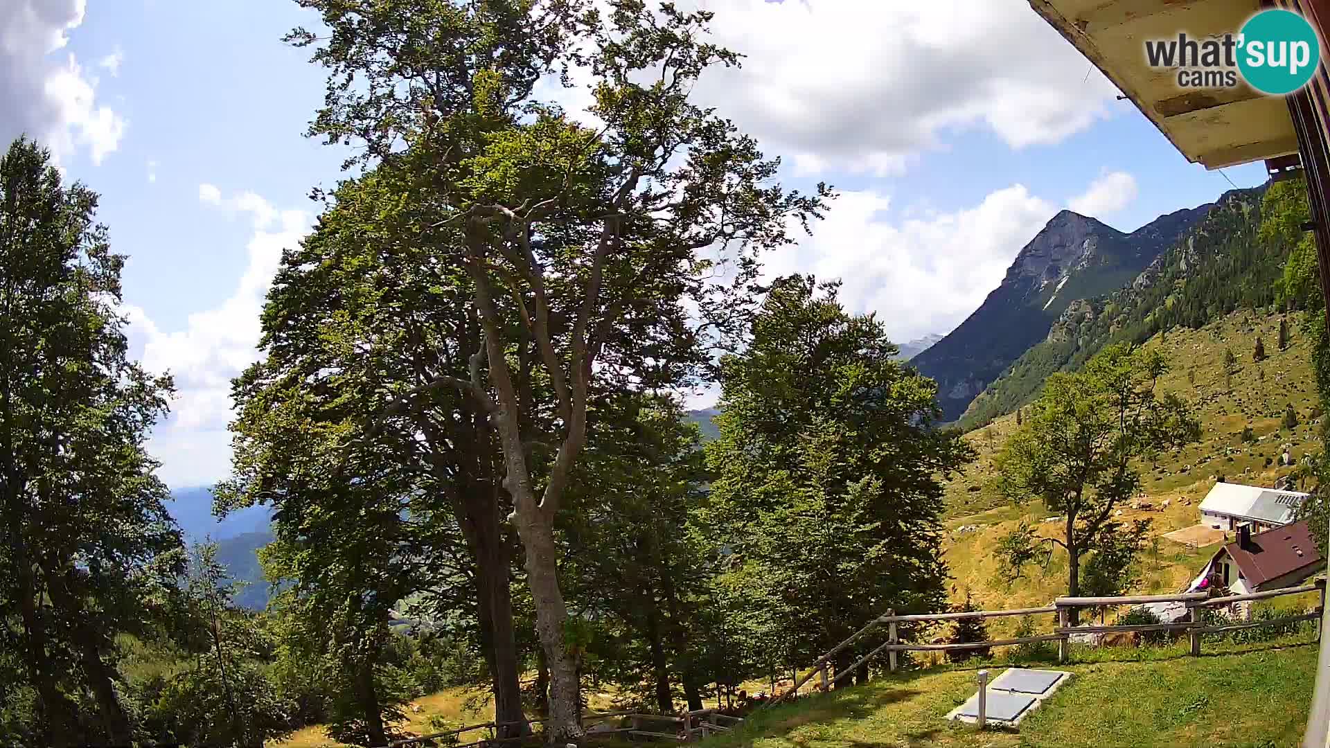Cámara en vivo de la cabaña de montaña Planina Razor (1315) | vista hacia Tolminski Migovec