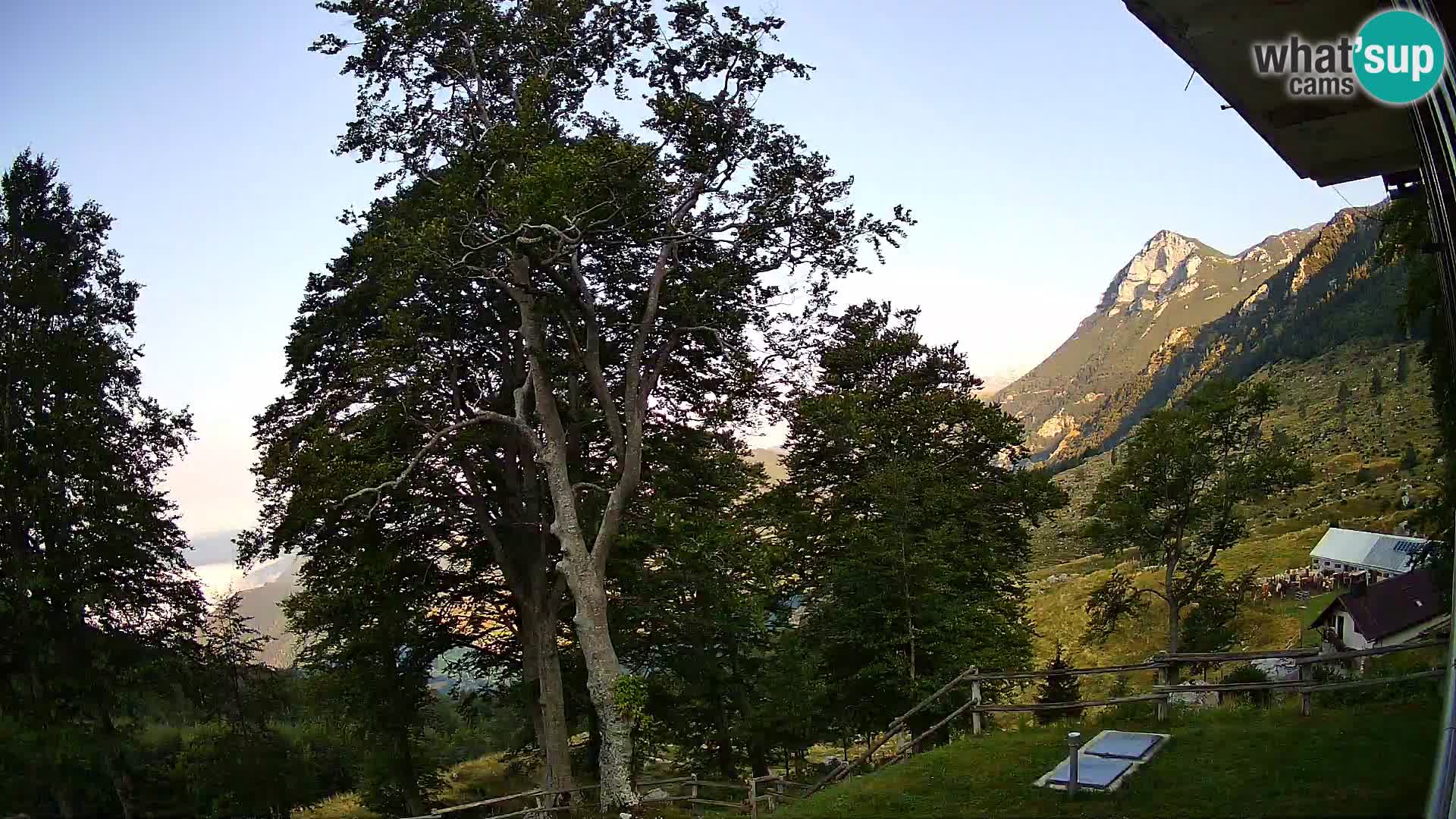 Baita di montagna Planina Razor webcam (1315) | vista su Tolminski Migovec