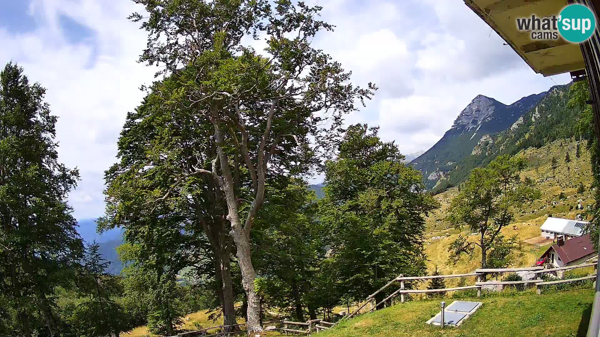 Planina Razor Mountain Hut live cam (1315) | view to Tolminski Migovec