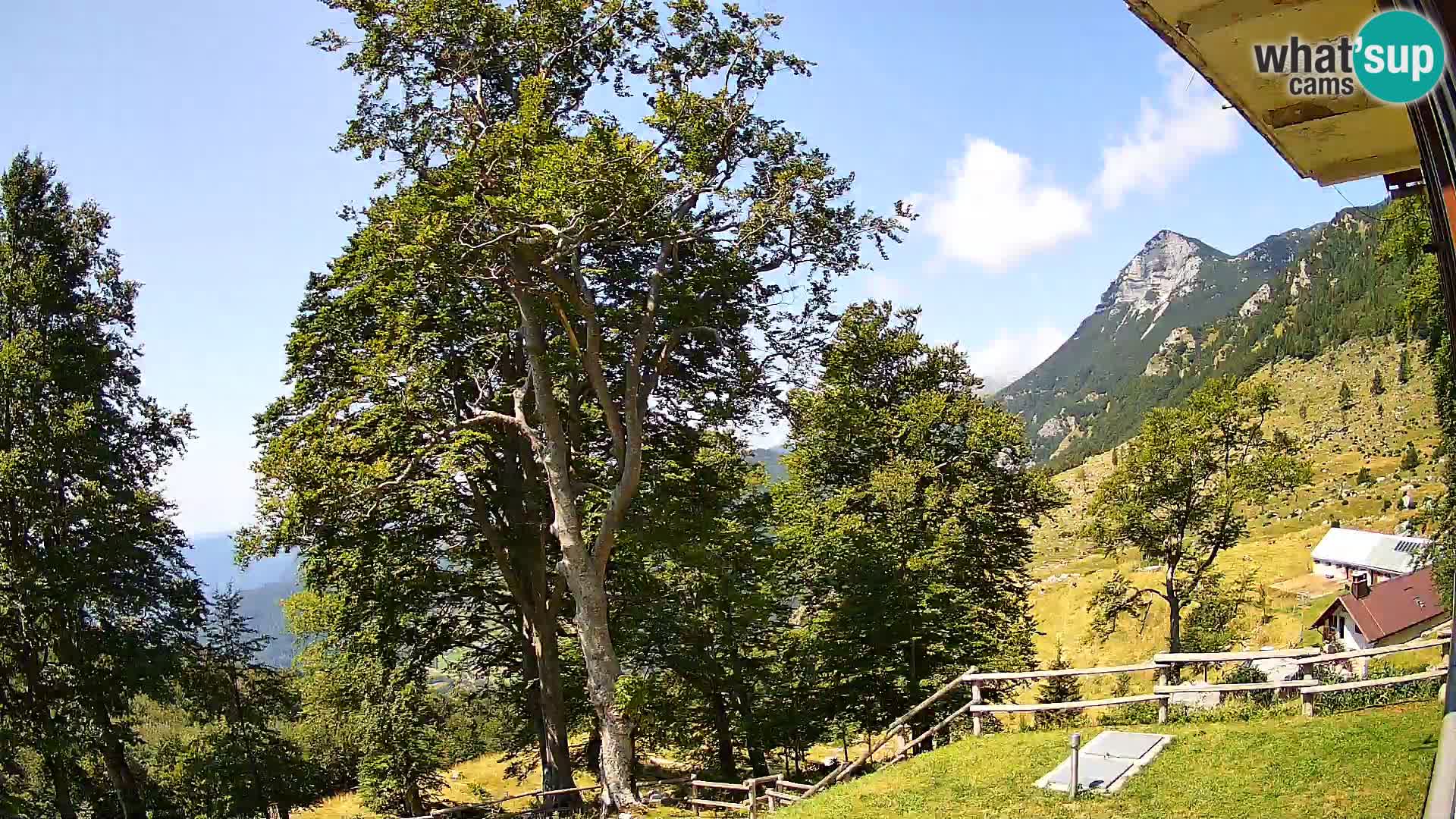 Cámara en vivo de la cabaña de montaña Planina Razor (1315) | vista hacia Tolminski Migovec