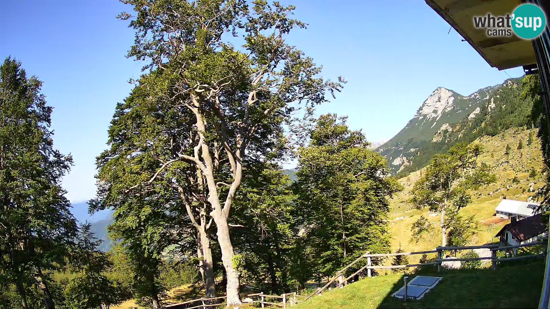 Baita di montagna Planina Razor webcam (1315) | vista su Tolminski Migovec
