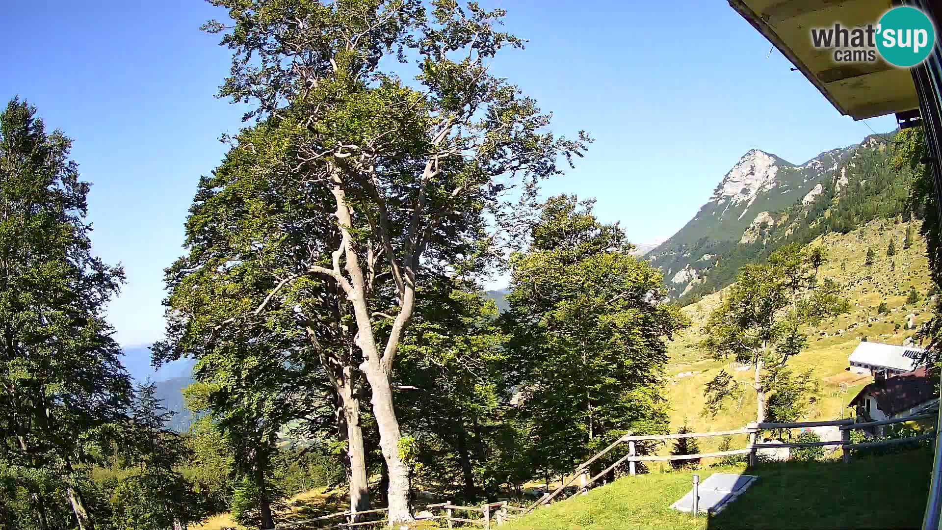 Baita di montagna Planina Razor webcam (1315) | vista su Tolminski Migovec