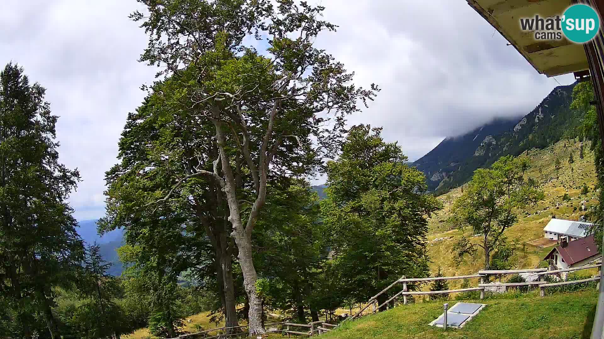 Baita di montagna Planina Razor webcam (1315) | vista su Tolminski Migovec