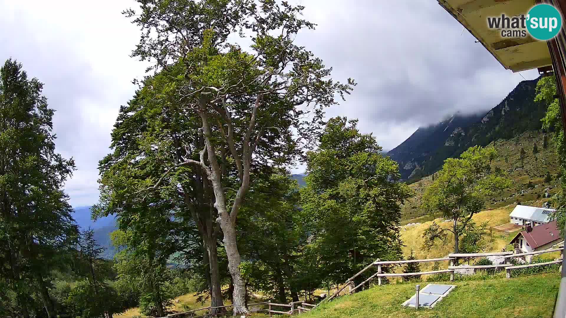 Baita di montagna Planina Razor webcam (1315) | vista su Tolminski Migovec
