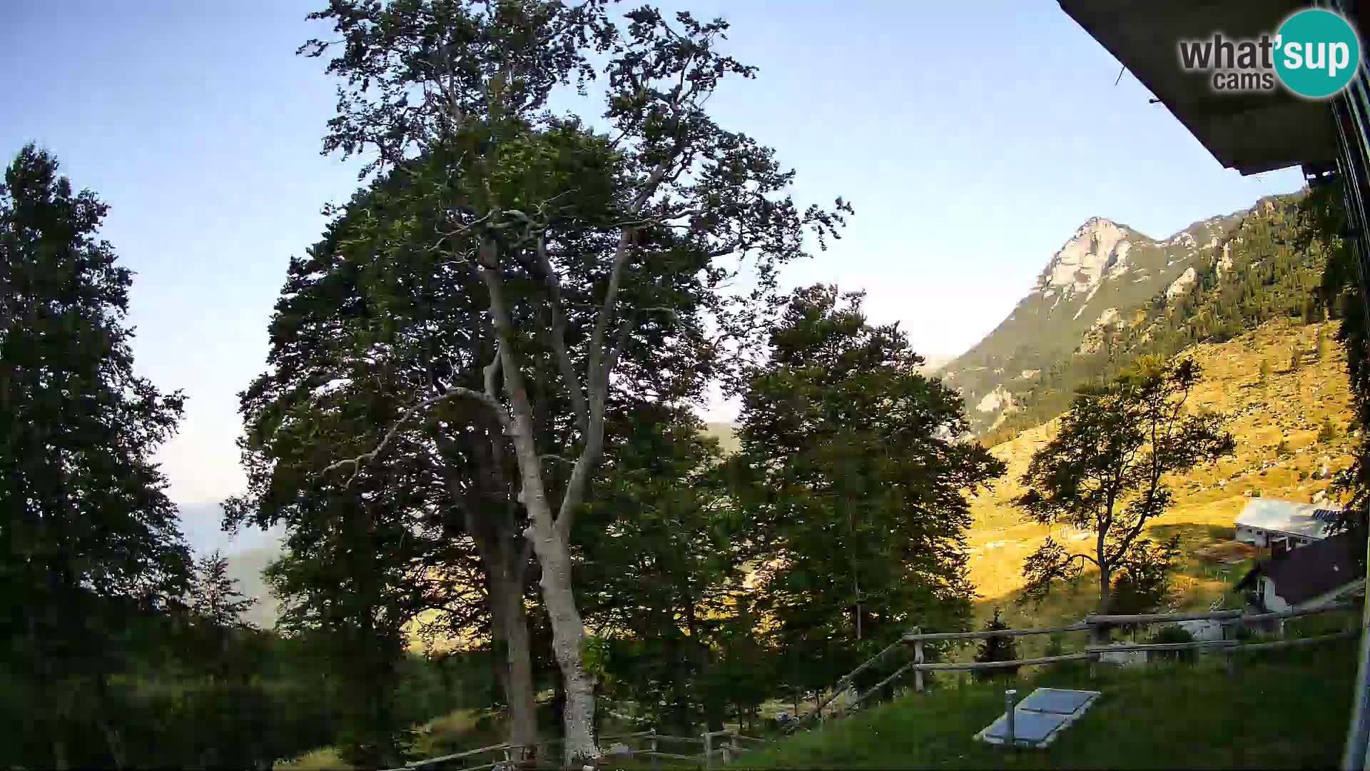 Cámara en vivo de la cabaña de montaña Planina Razor (1315) | vista hacia Tolminski Migovec
