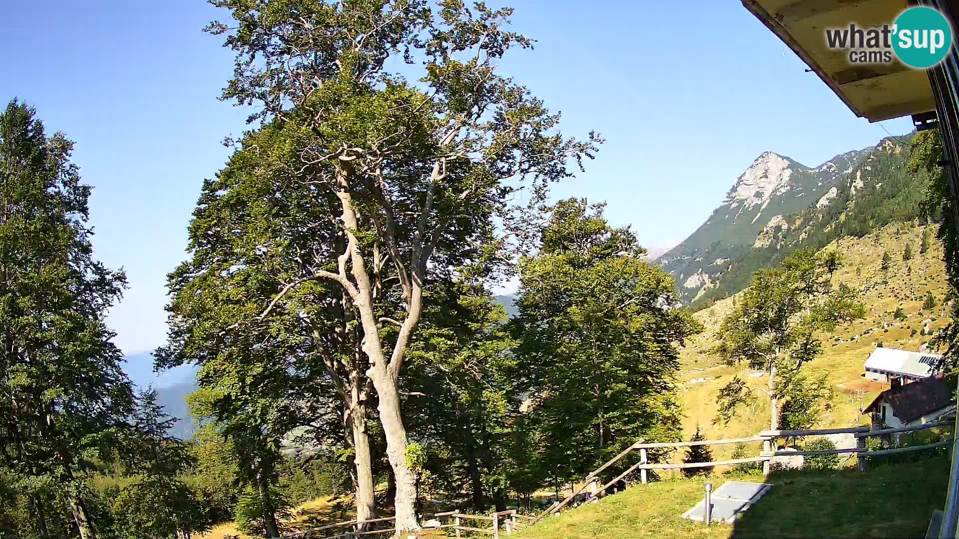 Cámara en vivo de la cabaña de montaña Planina Razor (1315) | vista hacia Tolminski Migovec