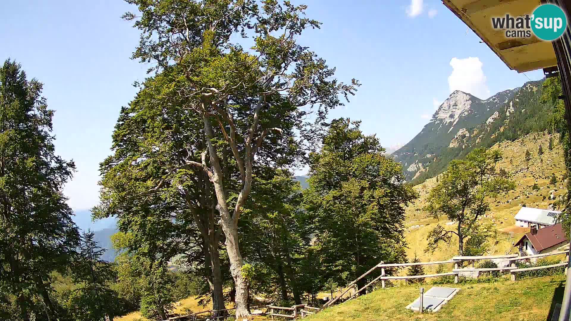 Baita di montagna Planina Razor webcam (1315) | vista su Tolminski Migovec