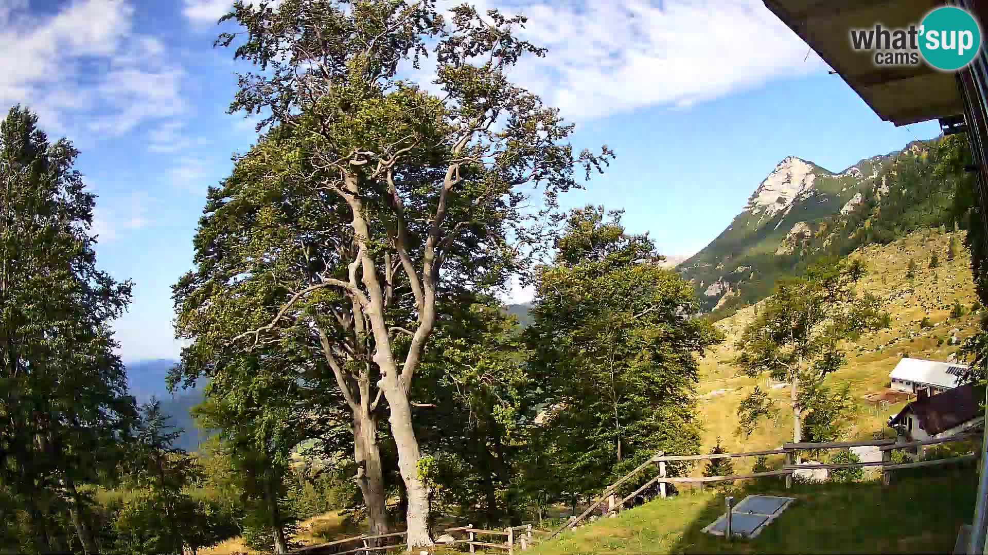 Baita di montagna Planina Razor webcam (1315) | vista su Tolminski Migovec