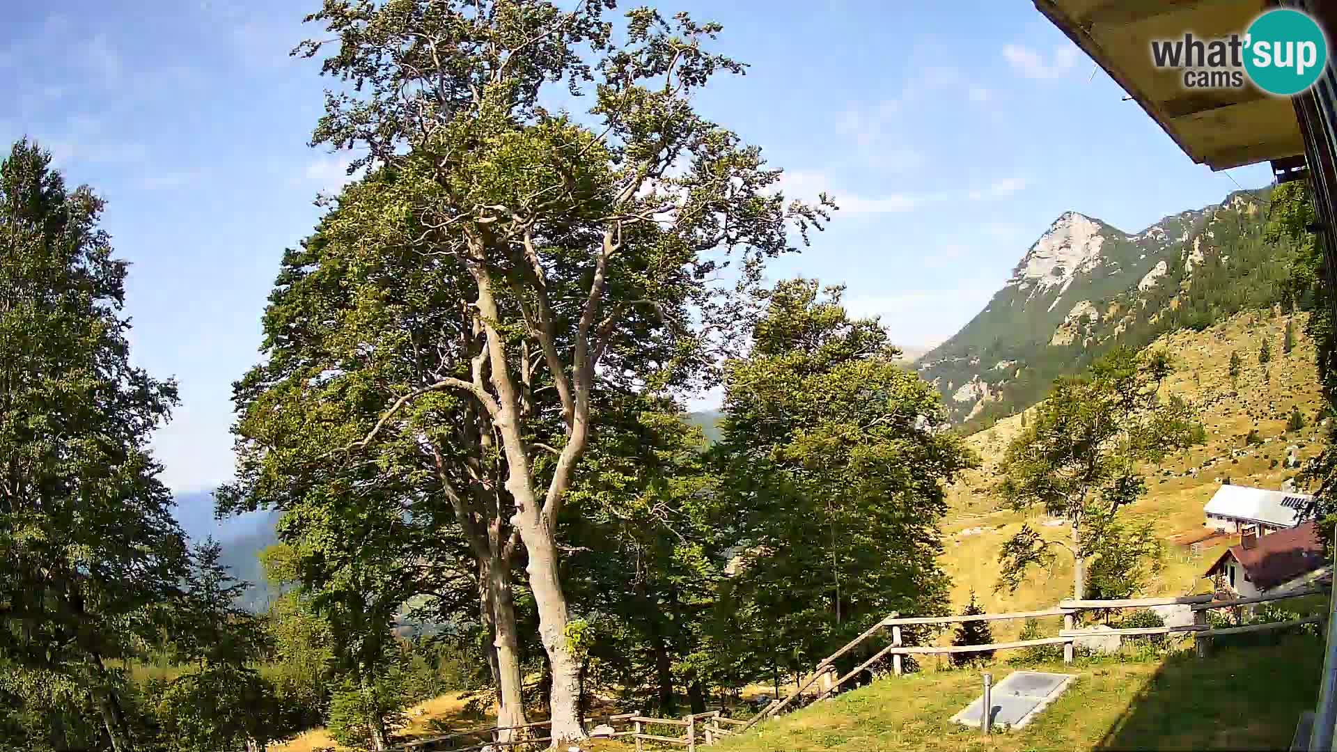 Baita di montagna Planina Razor webcam (1315) | vista su Tolminski Migovec