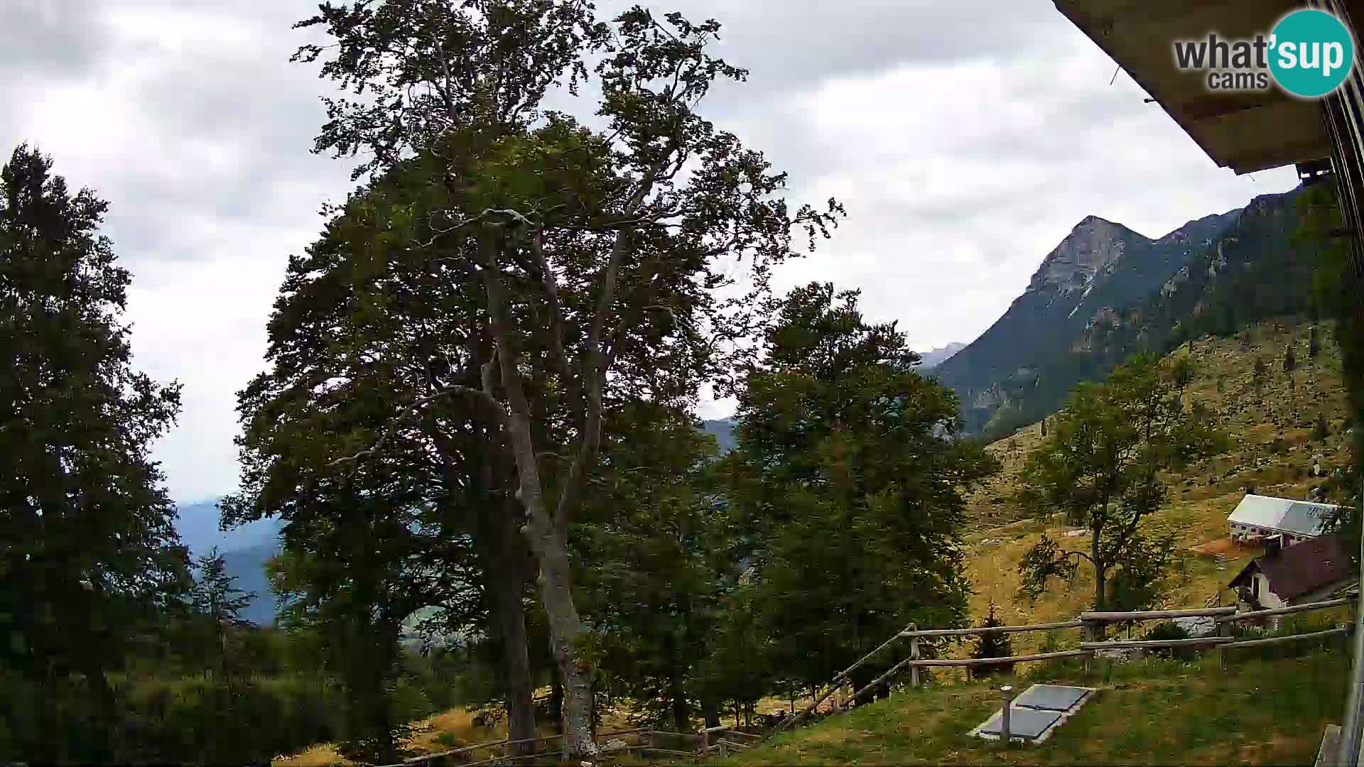 Baita di montagna Planina Razor webcam (1315) | vista su Tolminski Migovec