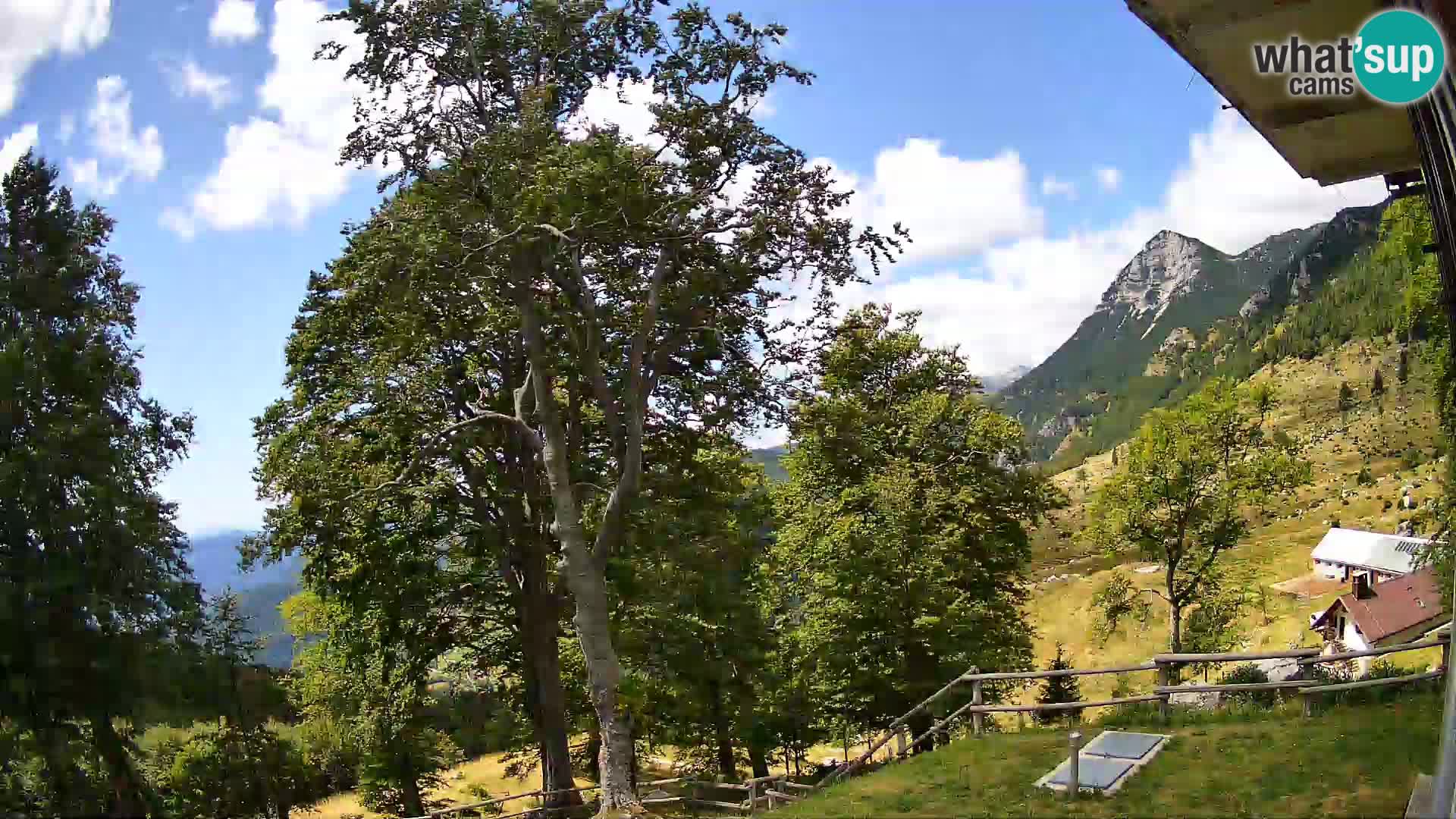 Cámara en vivo de la cabaña de montaña Planina Razor (1315) | vista hacia Tolminski Migovec
