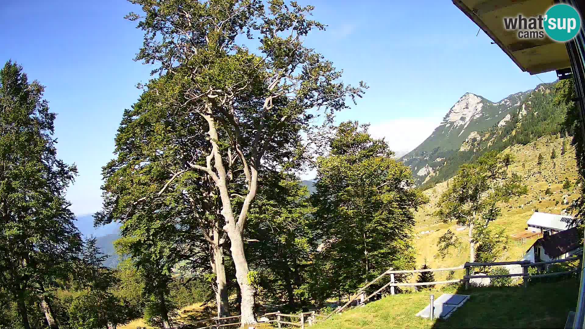 Baita di montagna Planina Razor webcam (1315) | vista su Tolminski Migovec