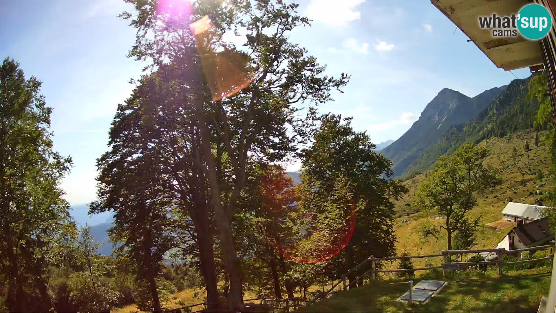 Baita di montagna Planina Razor webcam (1315) | vista su Tolminski Migovec