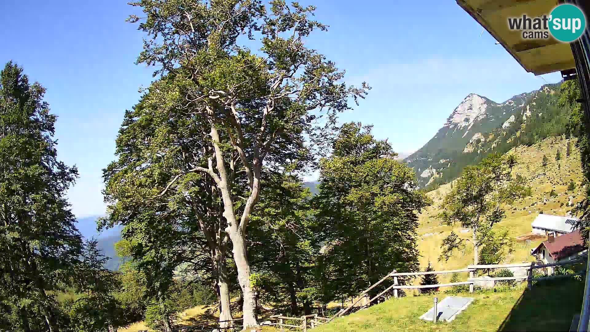 Cámara en vivo de la cabaña de montaña Planina Razor (1315) | vista hacia Tolminski Migovec