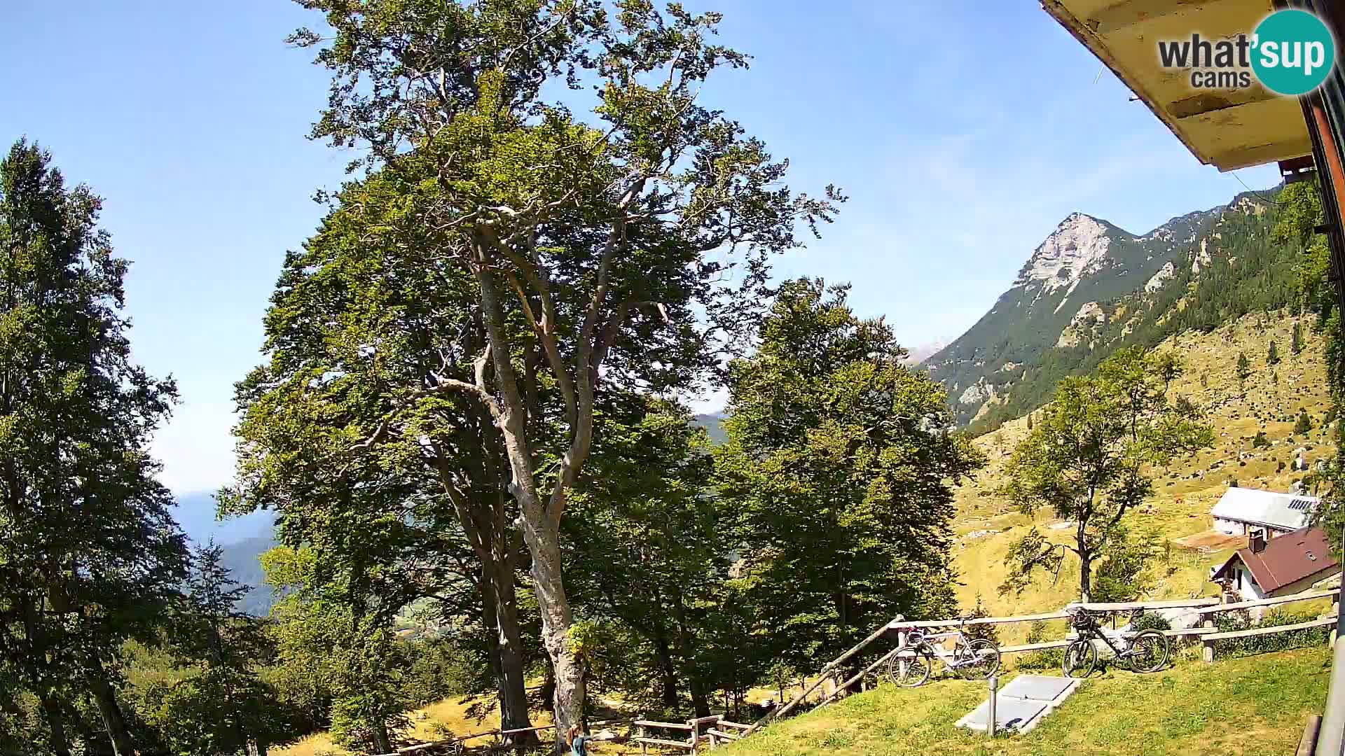 Baita di montagna Planina Razor webcam (1315) | vista su Tolminski Migovec