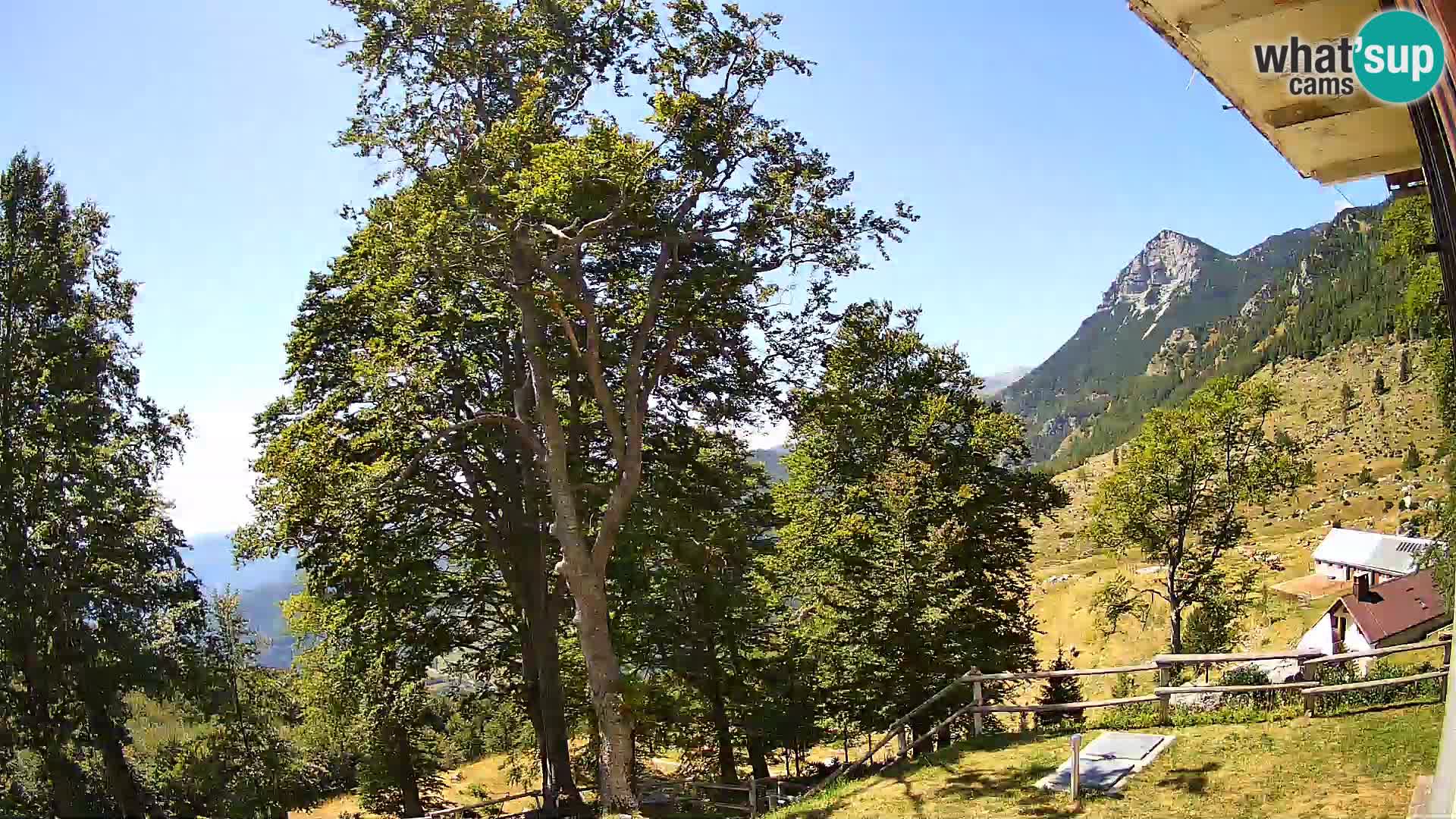 Cámara en vivo de la cabaña de montaña Planina Razor (1315) | vista hacia Tolminski Migovec